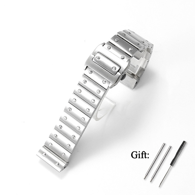 Cartier Watch Santos - 23mm Hochwertiges Edelstahl-Uhrenarmband für Cartier Santos