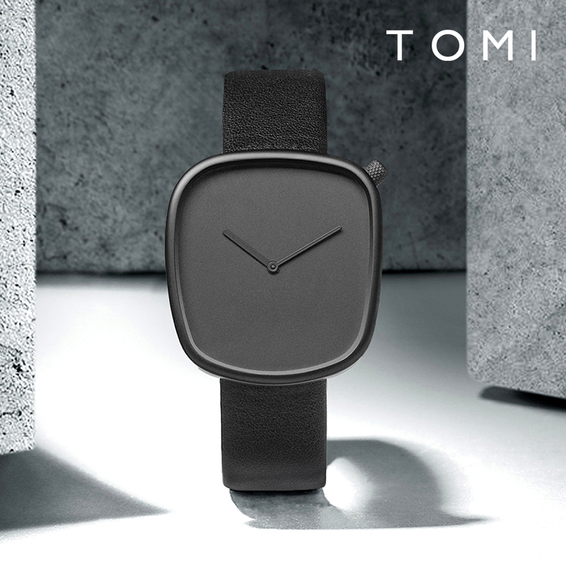 Canvas Strap Watch - TOMI Uhr, minimalistisch, für Herren, quadratisch,