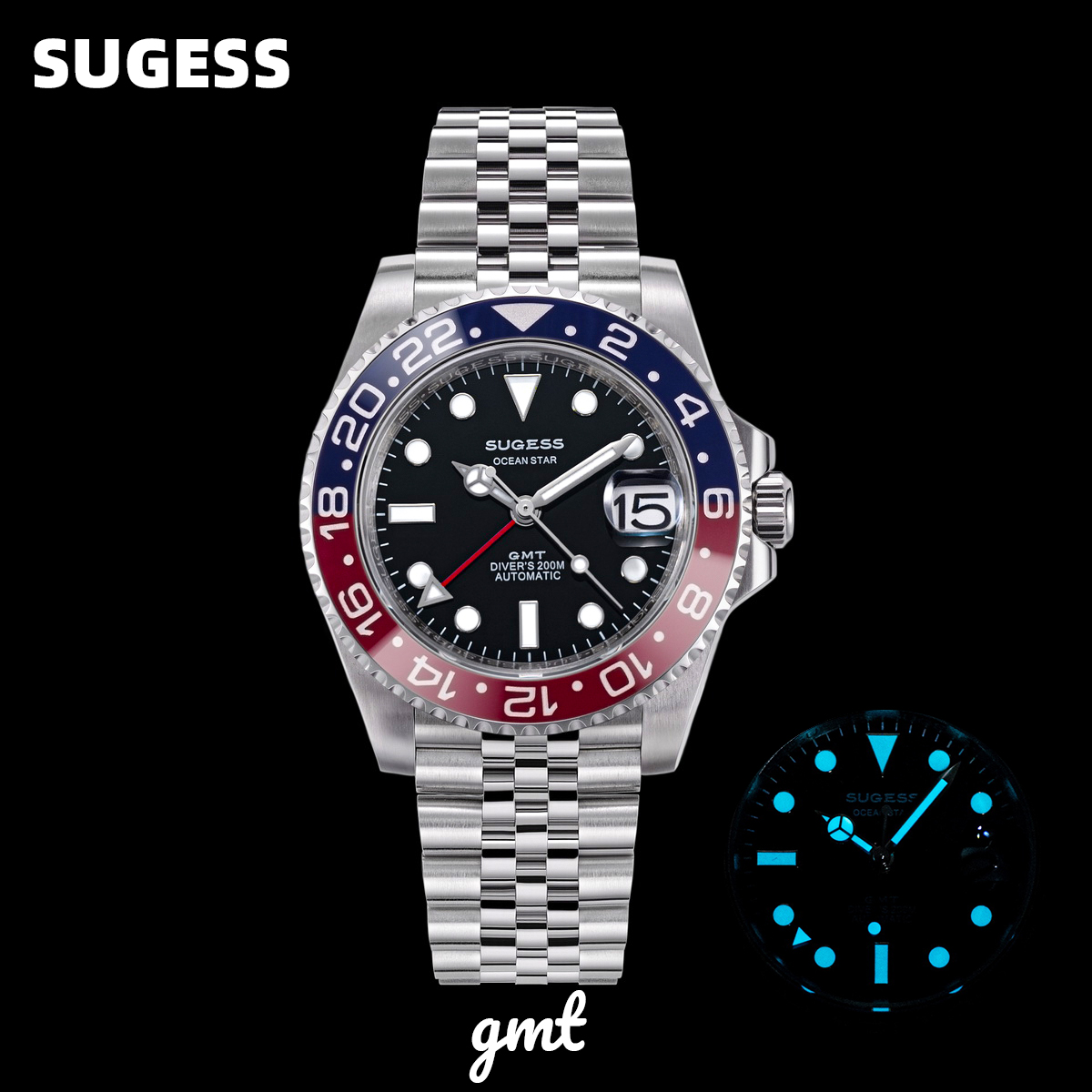 Rolex Watch Submariner - Sugess GMT Taucheruhr für Herren, automatische